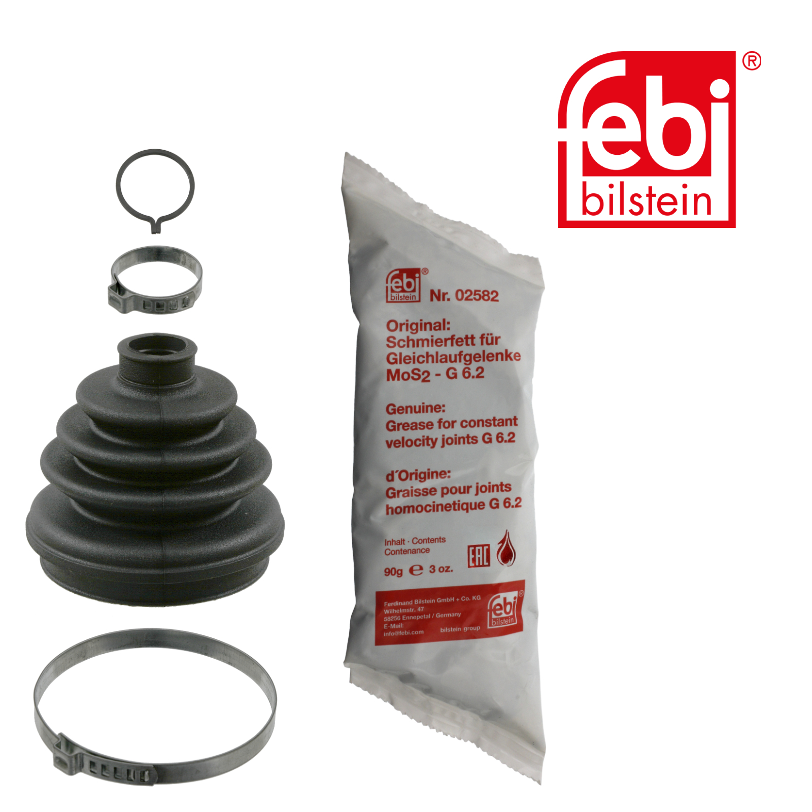 FEBI BILSTEIN Faltenbalgsatz, Antriebswelle 02581 f&uuml;r OPEL VAUXHALL, Vorderachse
