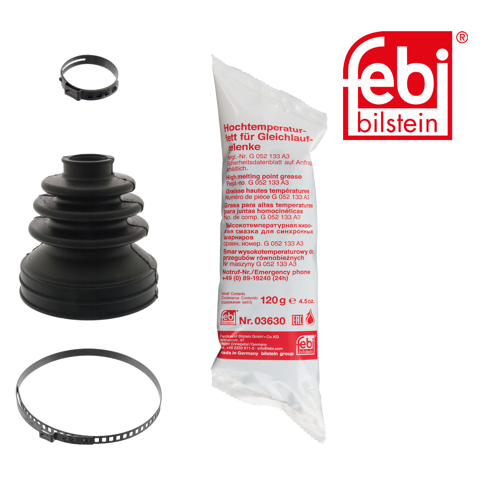 FEBI BILSTEIN Faltenbalgsatz, Antriebswelle 100438 f&uuml;r TOYOTA, Vorderachse