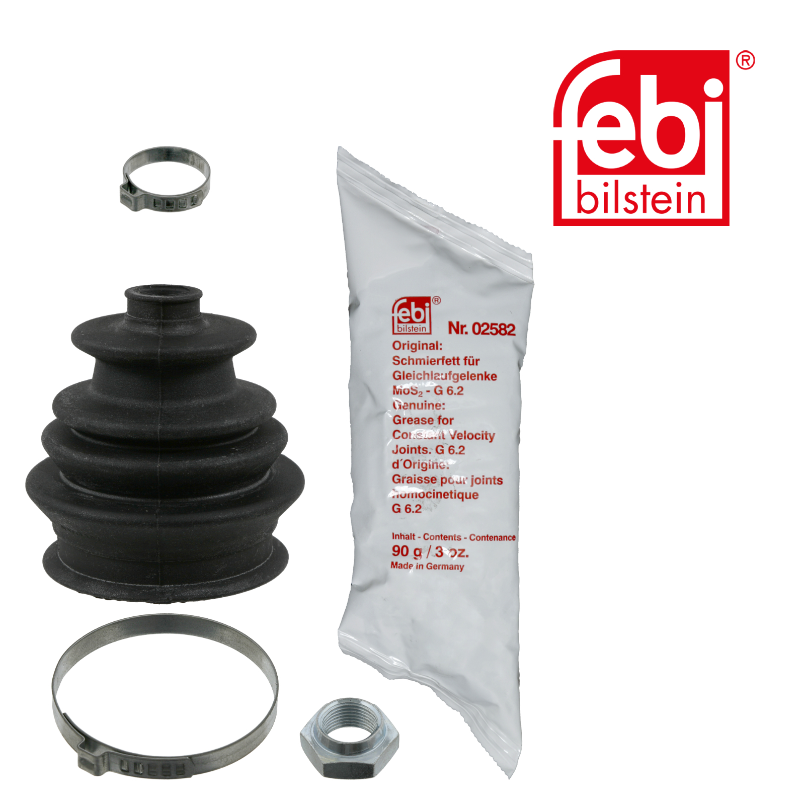 FEBI BILSTEIN Faltenbalgsatz, Antriebswelle 08302 f&uuml;r AUDI VW, Vorderachse