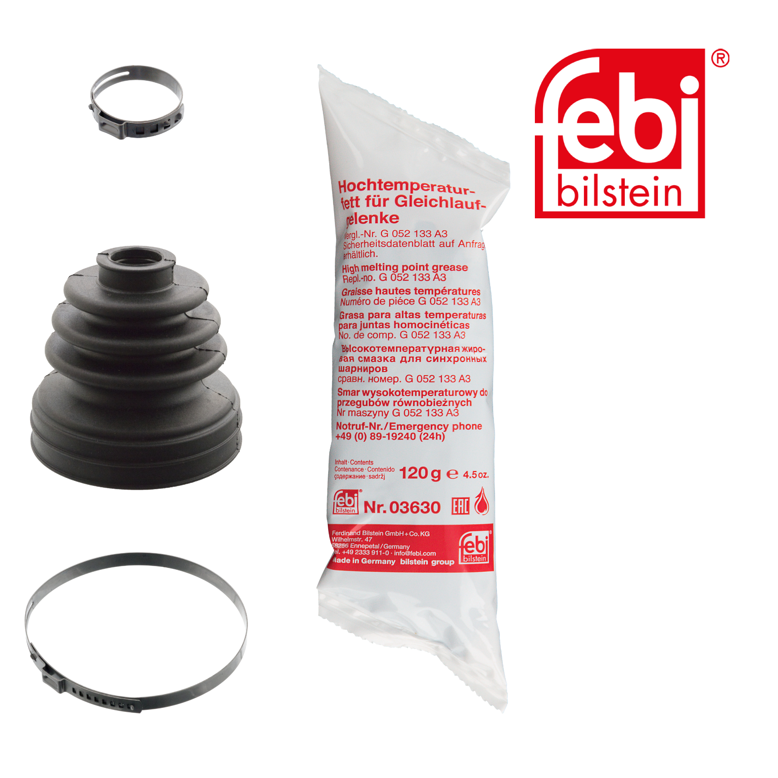 FEBI BILSTEIN Faltenbalgsatz, Antriebswelle 101950 f&uuml;r TOYOTA, Vorderachse