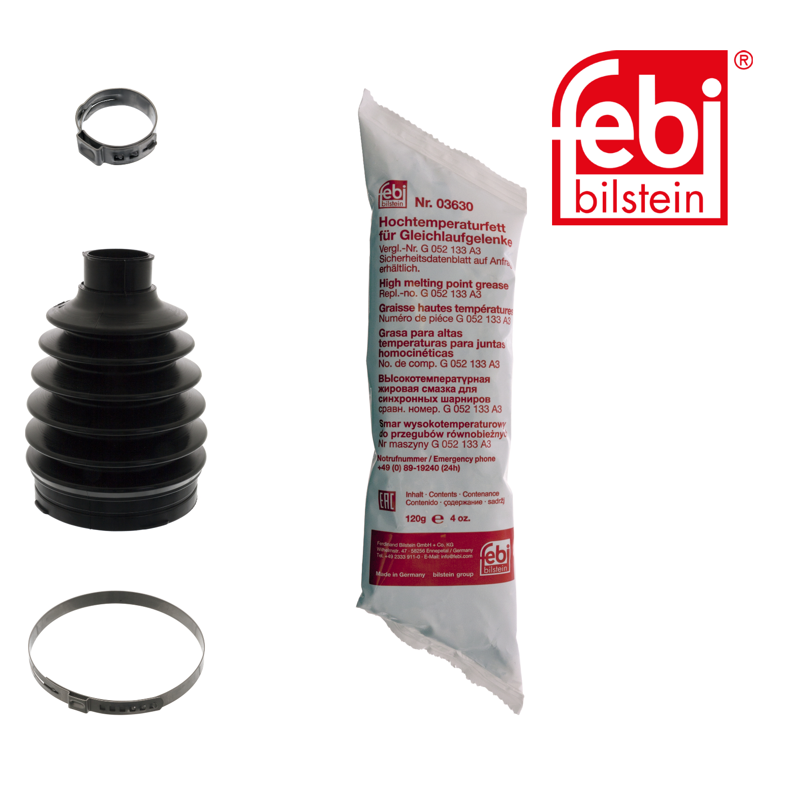 FEBI BILSTEIN Faltenbalgsatz, Antriebswelle 100045 f&uuml;r RENAULT, Vorderachse