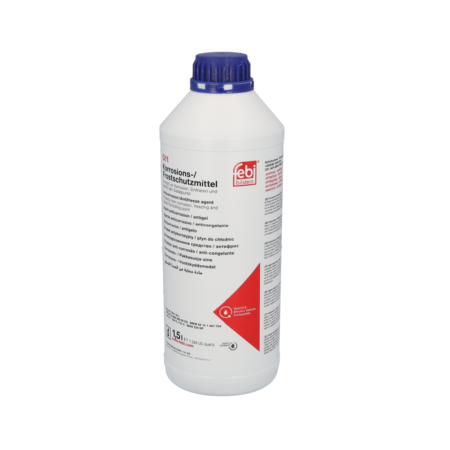 Febi Bilstein 1x 1,5l 01089 Frostschutzmittel Agent blau