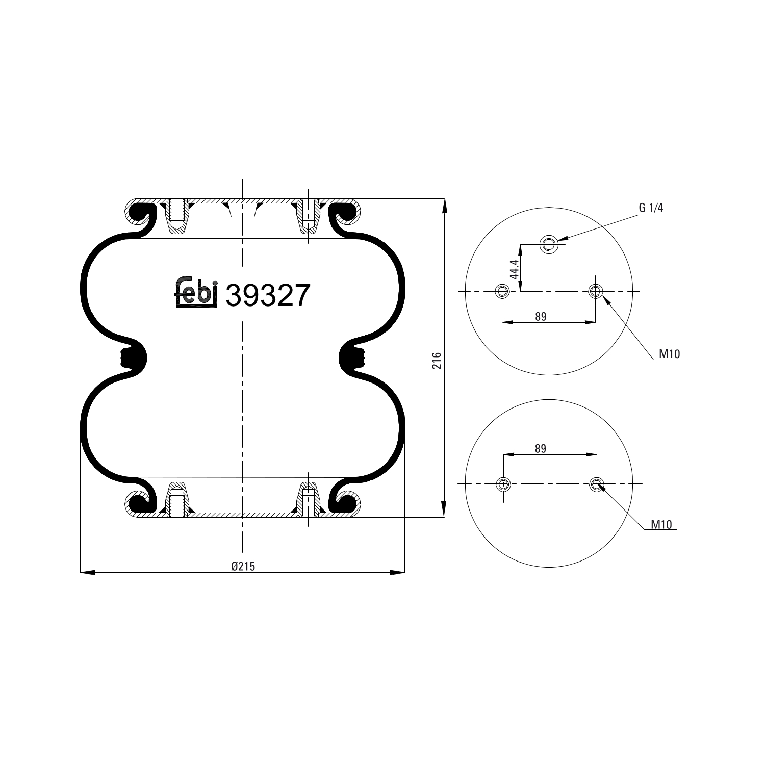 Febi Bilstein 39327 Luftfederbalg , 1 Stück