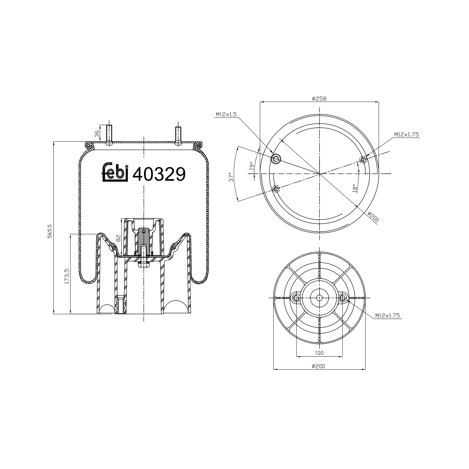 Febi Bilstein 40329 Luftfederbalg mit Kunststoffkolben, 1 Stück