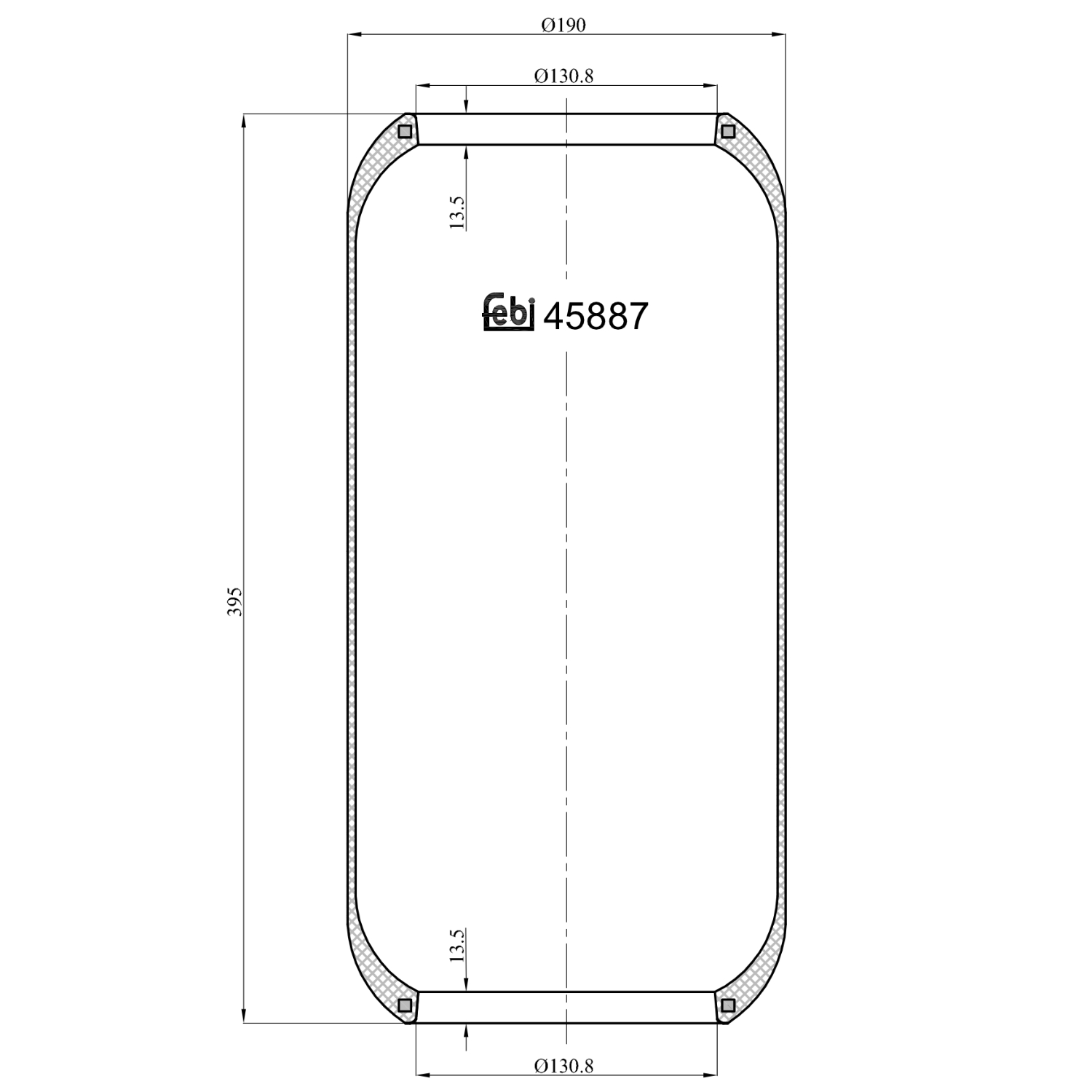 Febi Bilstein 1x 45887 Luftfederbalg ohne Kolben