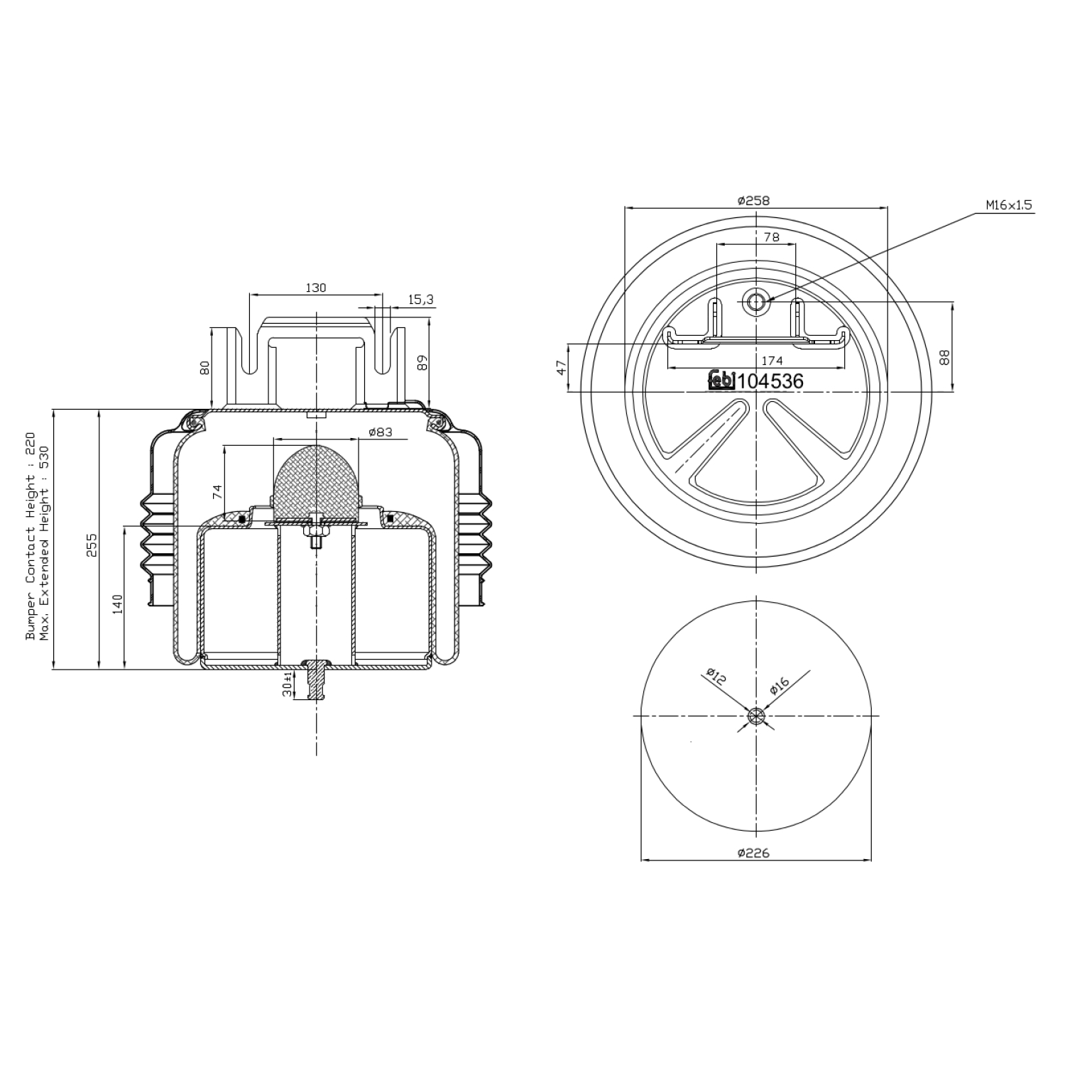 Febi Bilstein 104536 Luftfederbalg mit Isolierhaube , 1 Stück