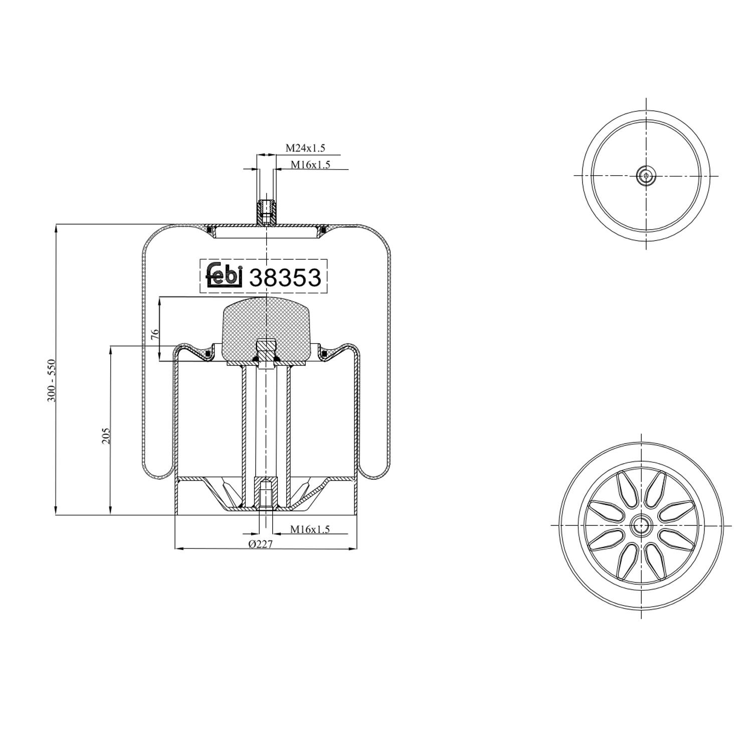 Febi Bilstein 1x 38353 Luftfederbalg mit Stahlkolben