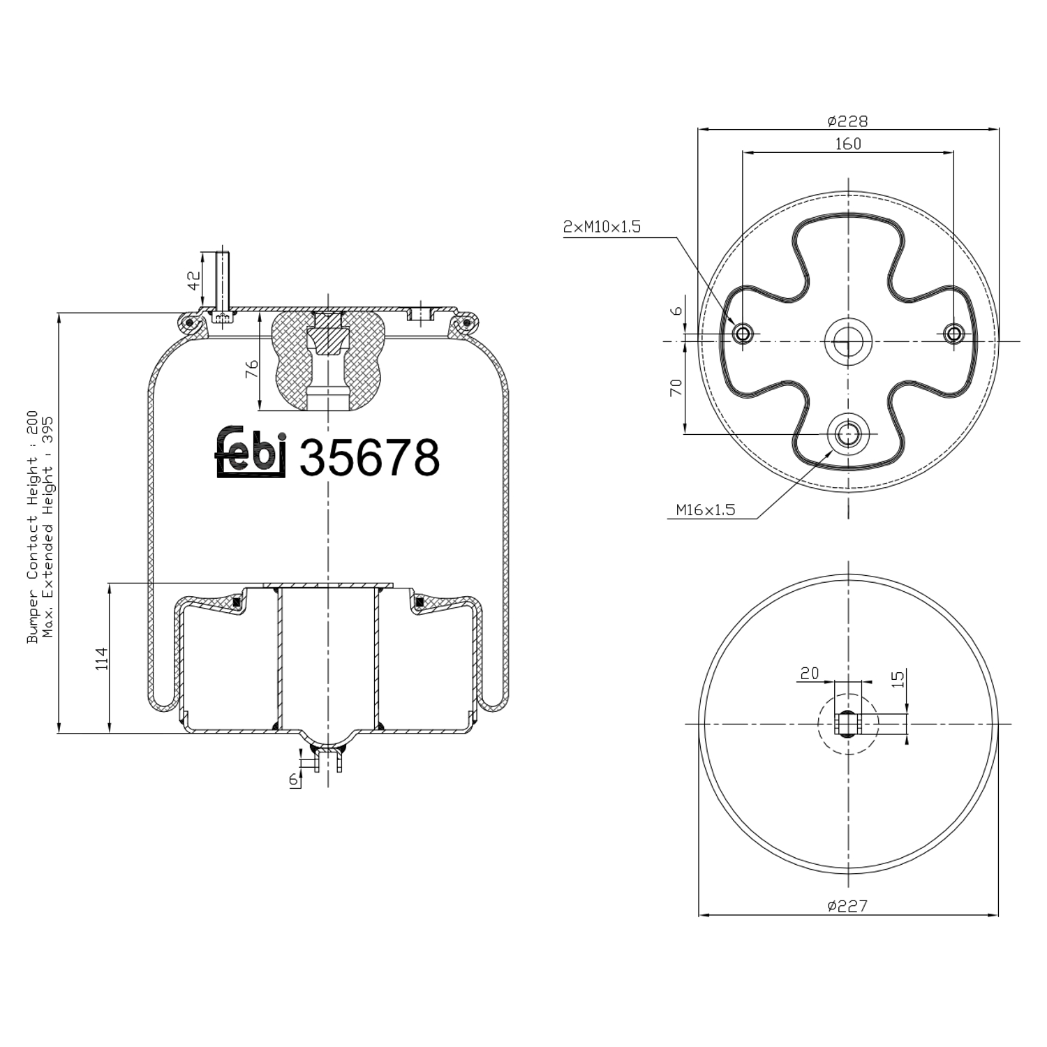 Febi Bilstein 35678 Luftfederbalg mit Stahlkolben , 1 Stück