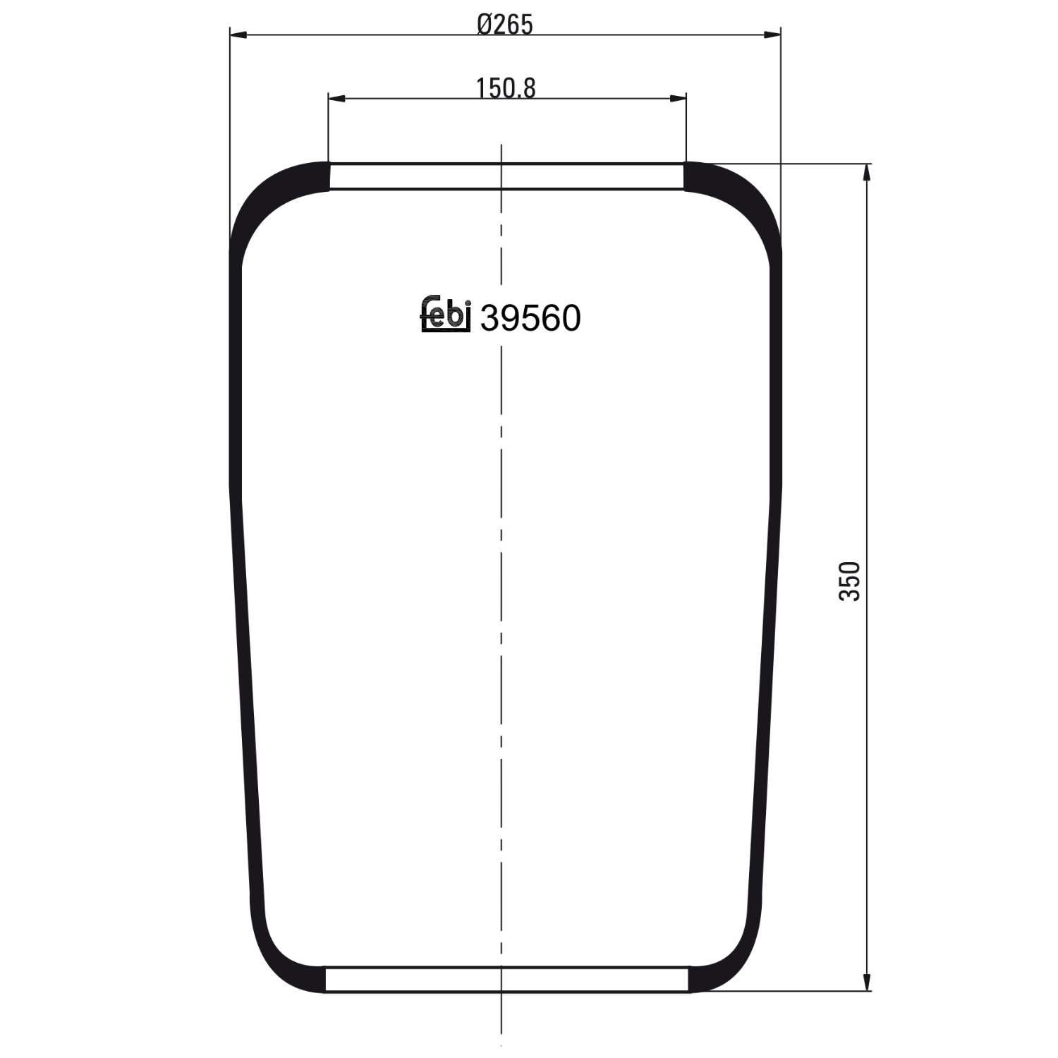 Febi Bilstein 39560 Luftfederbalg ohne Kolben , 1 Stück