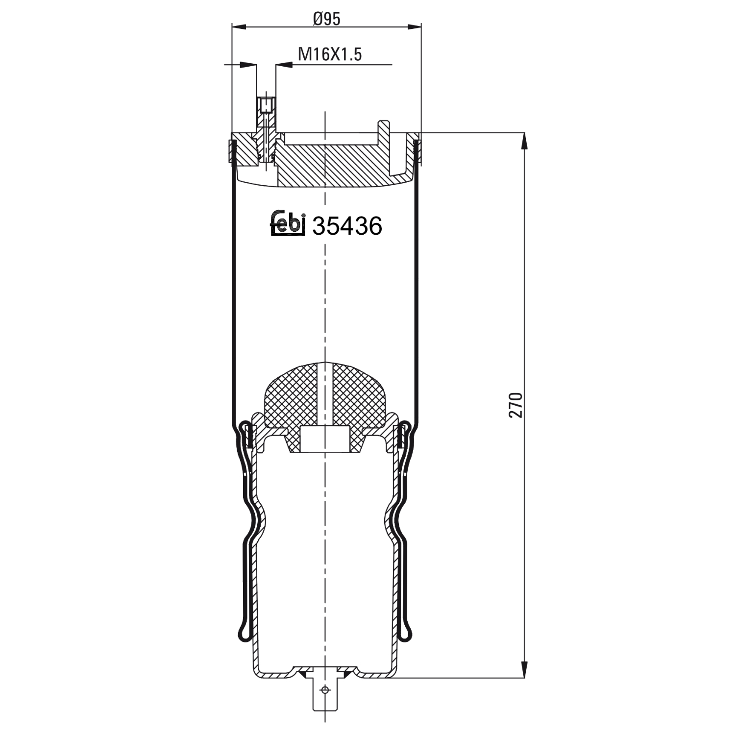 Febi Bilstein 35436 Luftfederbalg für Fahrerhaus , 1 Stück