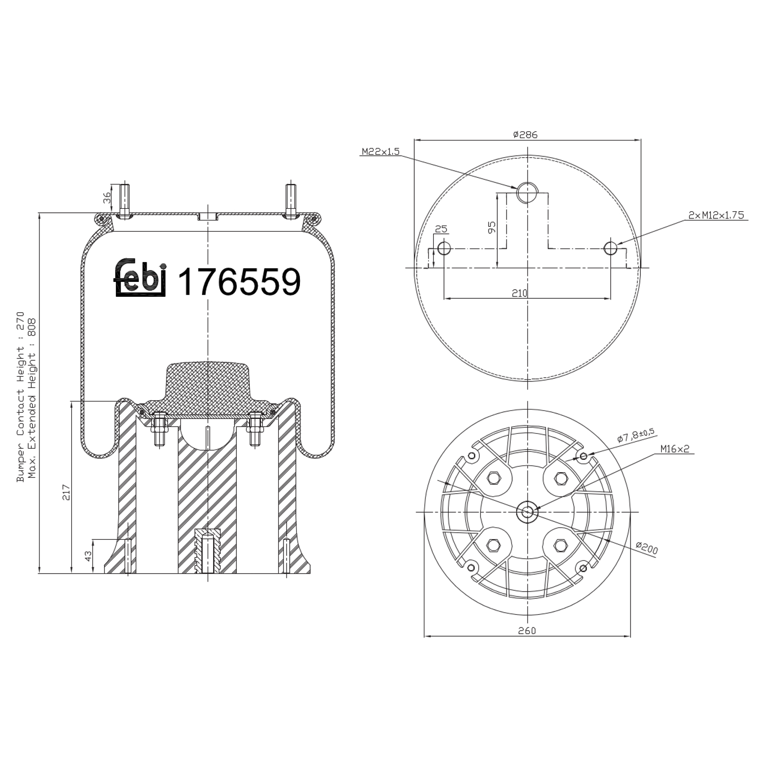 Febi Bilstein 1x 176559 Luftfederbalg