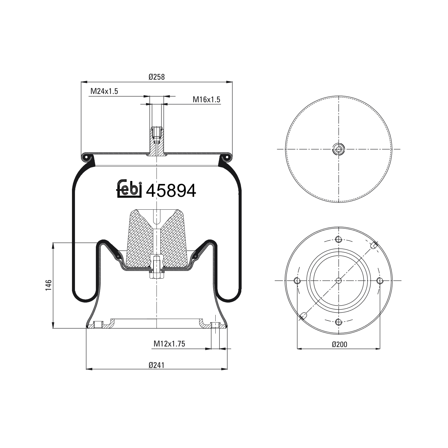 Febi Bilstein 1x 45894 Luftfederbalg mit Stahlkolben