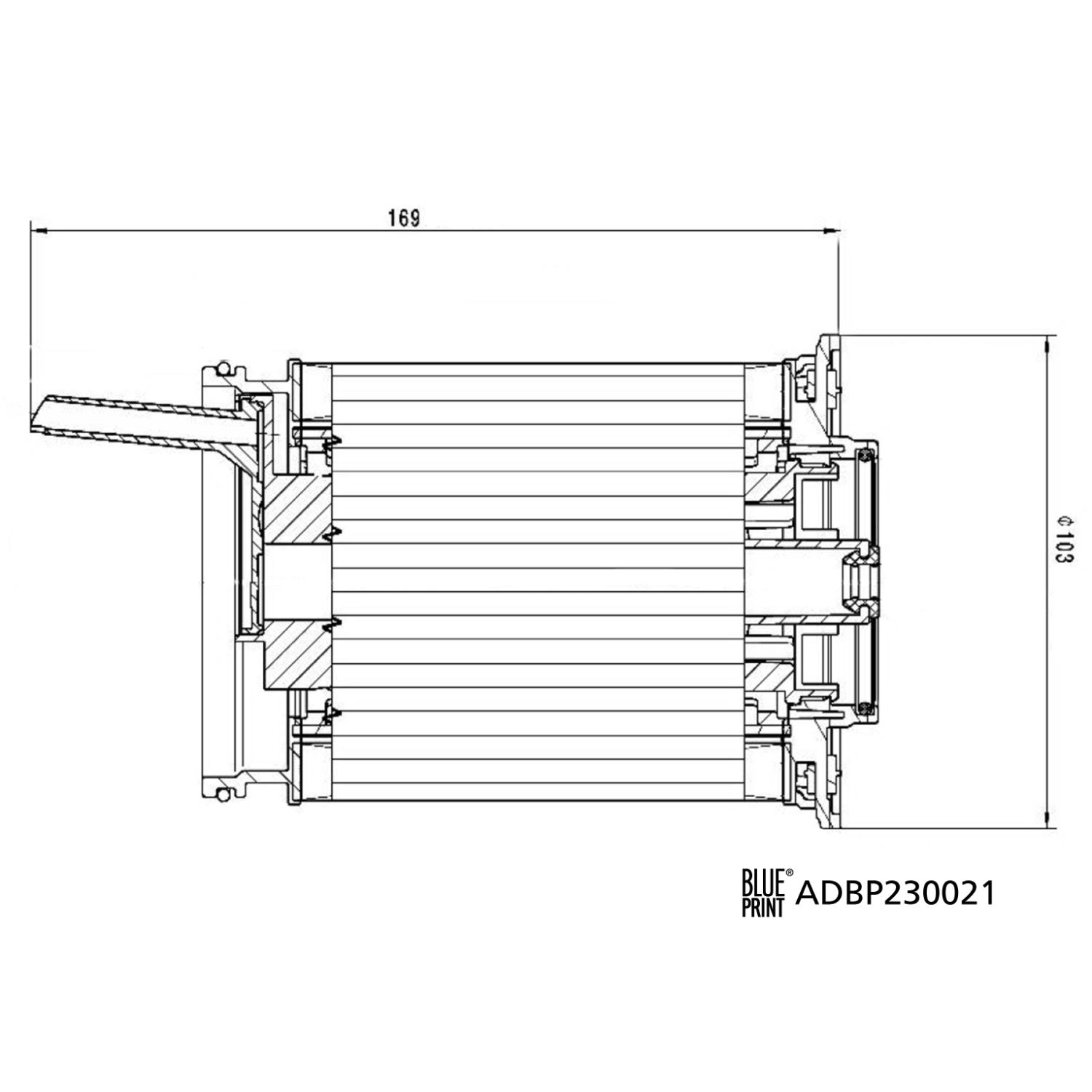 Blue Print 1x ADBP230021BP Kraftstofffilter mit Dichtring