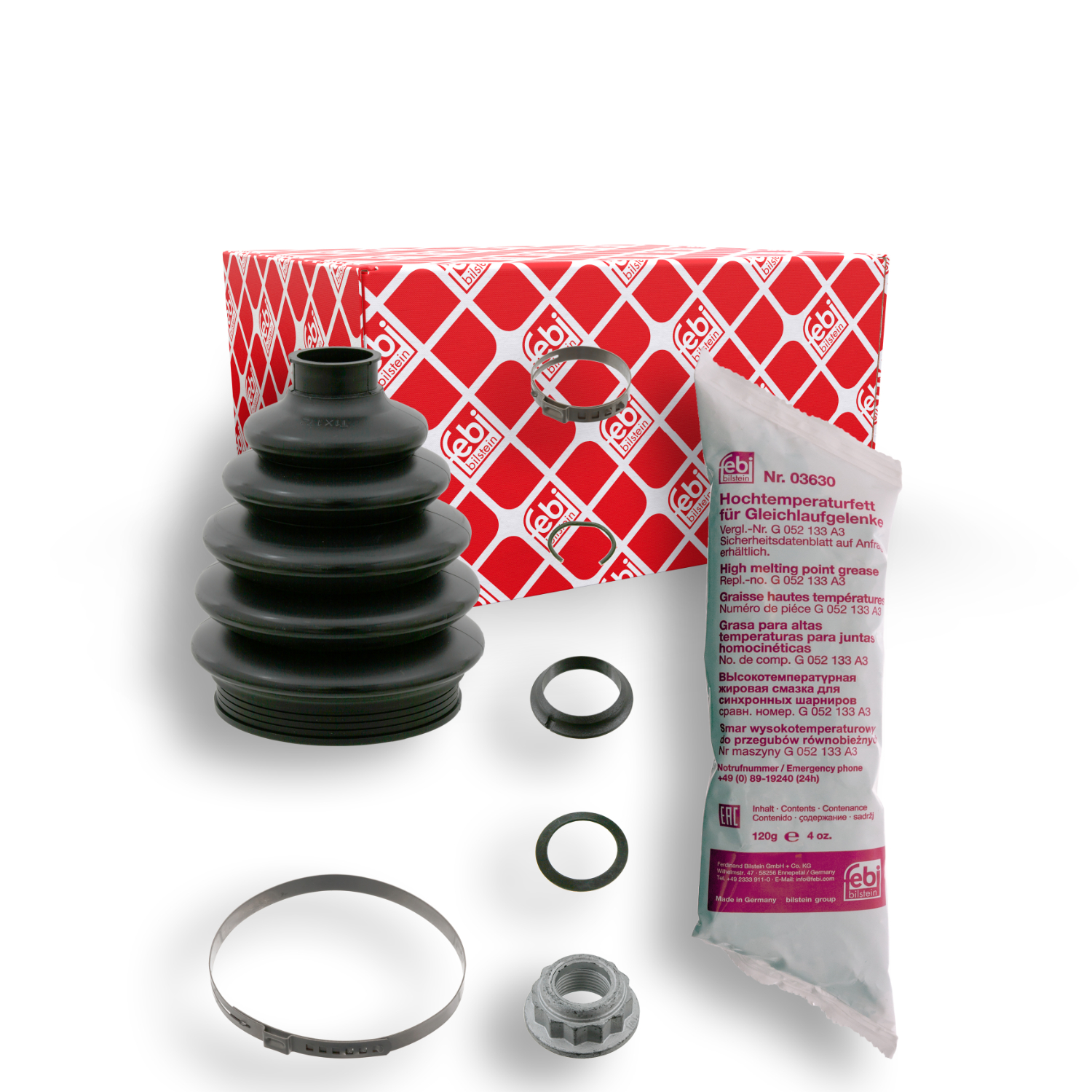 FEBI BILSTEIN Faltenbalgsatz, Antriebswelle 08026 f&uuml;r AUDI SEAT VW, Vorderachse