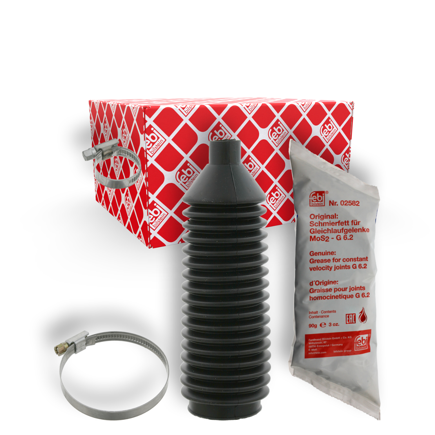 FEBI BILSTEIN Faltenbalgsatz, Lenkung 05958 f&uuml;r FORD, Vorderachse links