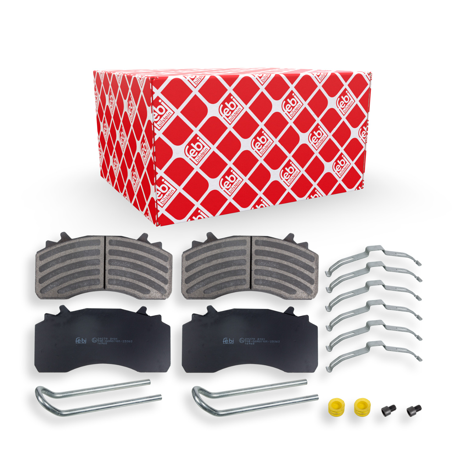 Bremsbelagsatz, Scheibenbremse FEBI BILSTEIN 16968 f&uuml;r MAN NEOPLAN, Hinterachse